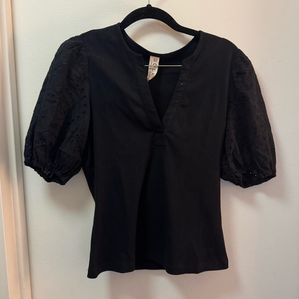 NWOT Black Anthropologie Dolan Top - Picture 1 of 2